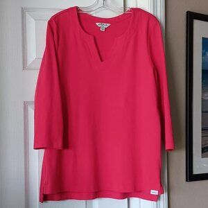 ORVIS Womens Top Red 3/4 Sleeves Size Small